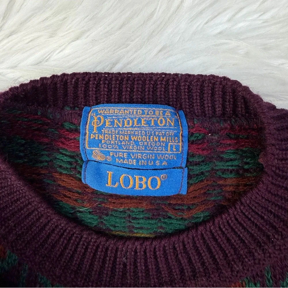 Vintage Pendleton‎ Lobo Fair Isle Wool Sweater